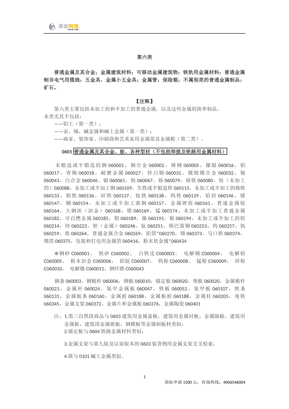 商标分类第06类_第1页