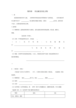 人教版高中化学必修一：非金属及其化合物复习学案1