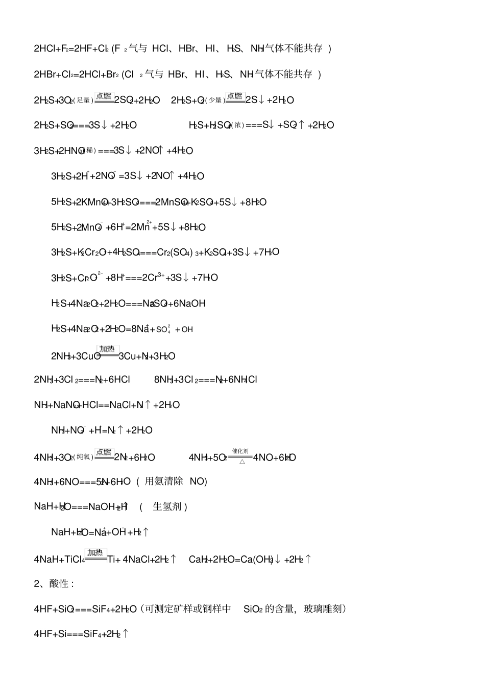 人教版高中化学方程式大全_第3页