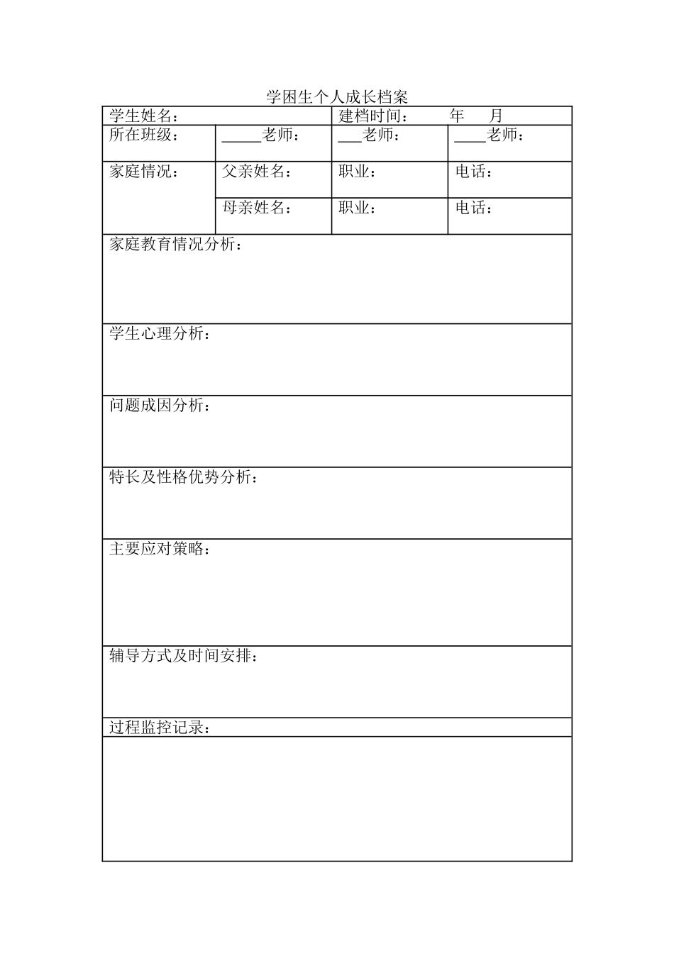 后进生个人成长档案_第1页