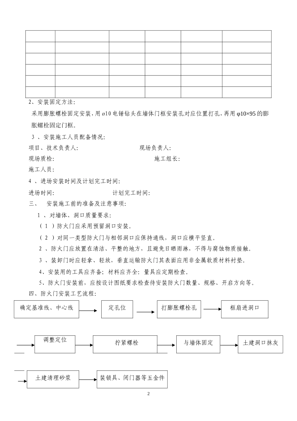钢门安装施工方案_第2页