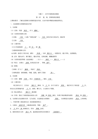 人教版高中历史专题复习全套学案含必修和选修,供教师用
