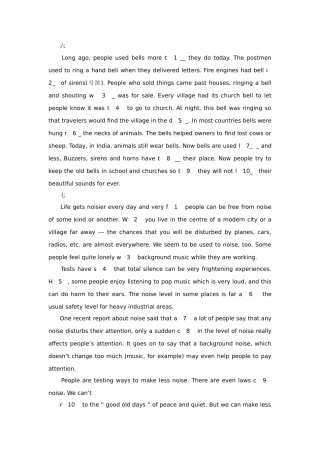 中考英语首字母填空