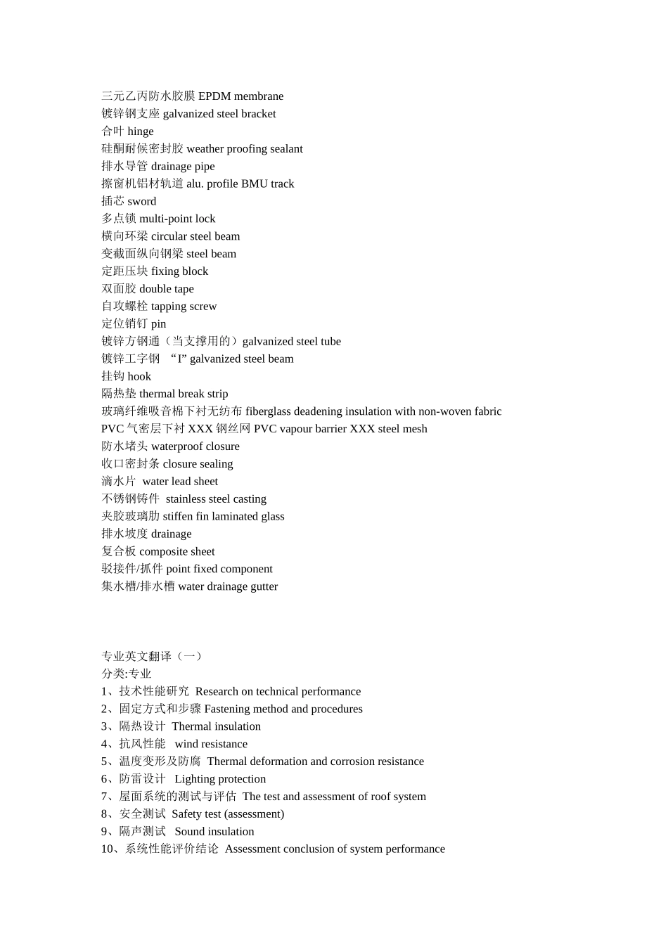 幕墙常用词汇表_第2页