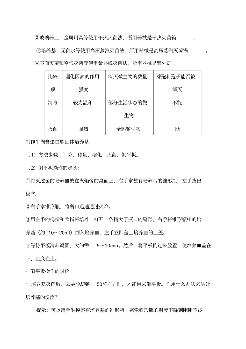 人教版高中生物选修一专题二微生物的培养与应用知识点归纳_第3页