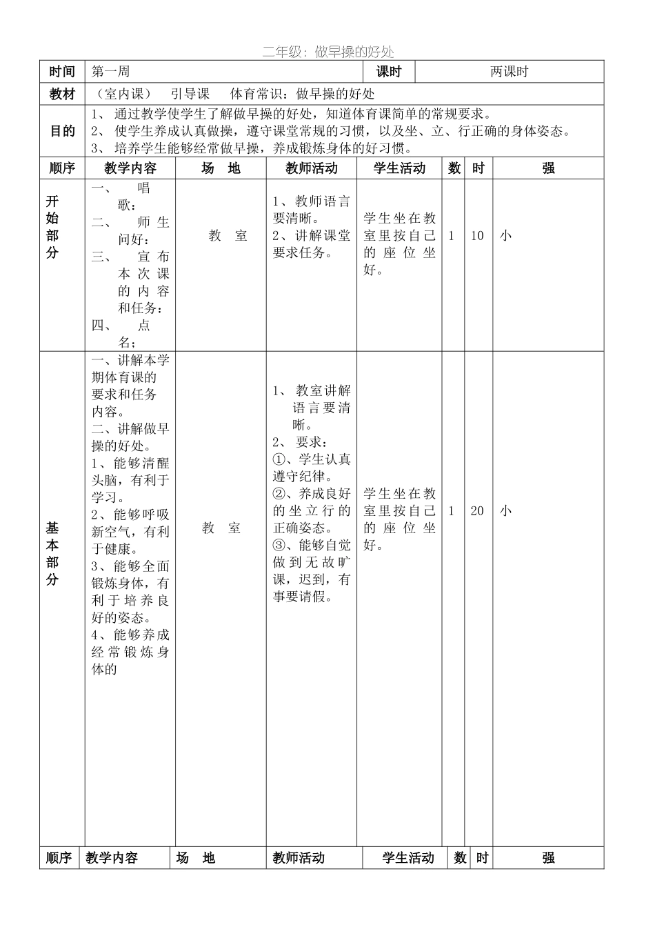 二年级：做早操的好处_第1页
