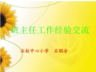 班主任工作交流课件
