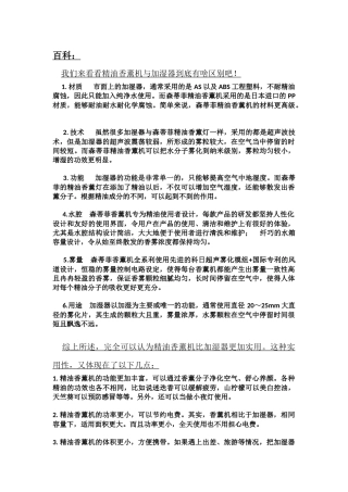 香薰机与加湿器