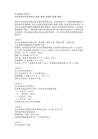 塑料表面处理方法