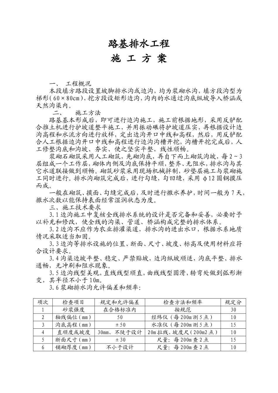 路基排水工程施工方案(K164+204~K165+010)_第1页