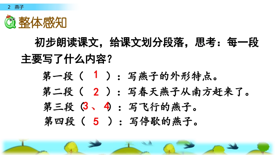 三年级下册课件-2 燕子 人教_第3页