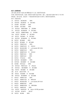 贴片三极管及封装