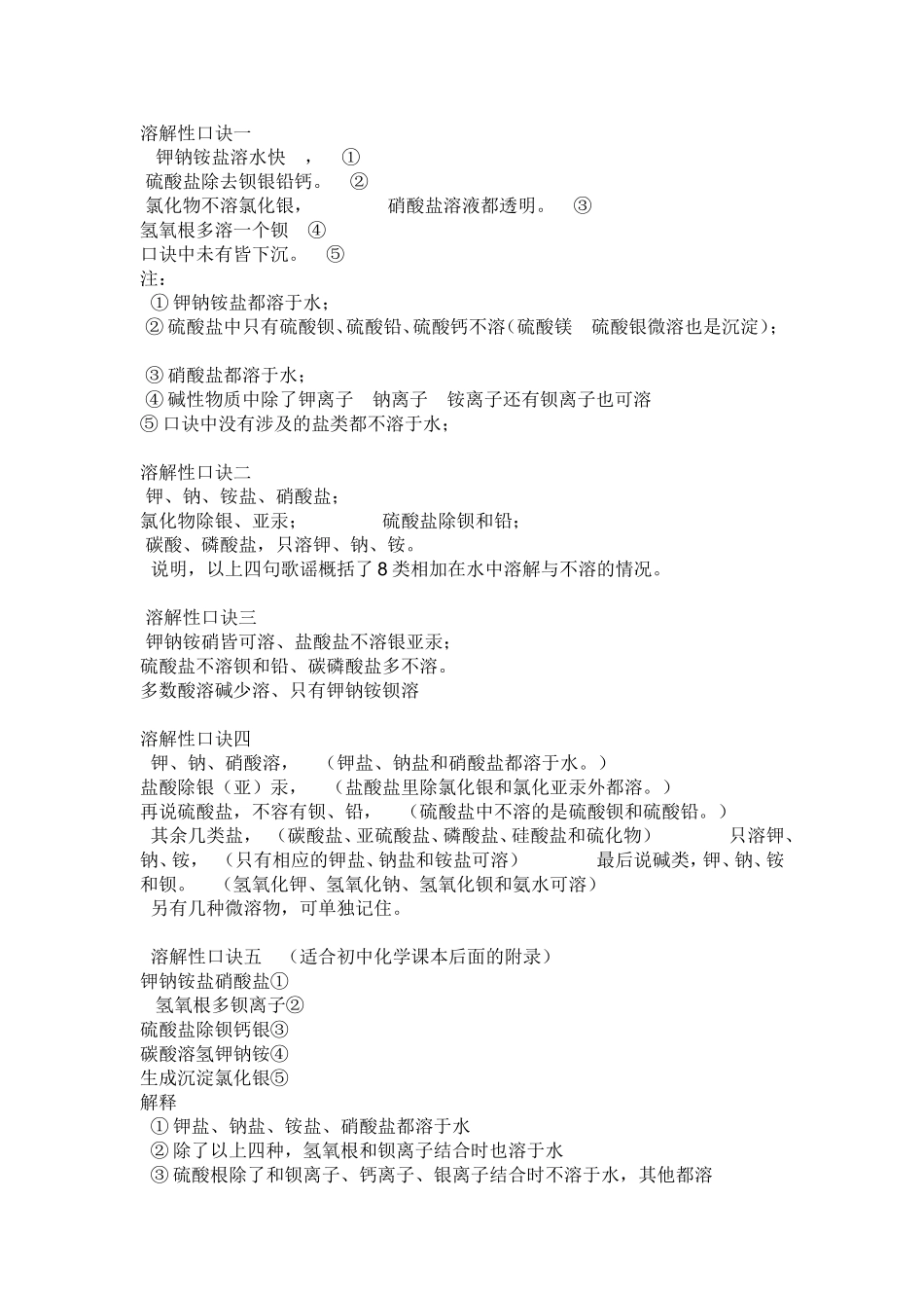 溶解性口诀一_第1页