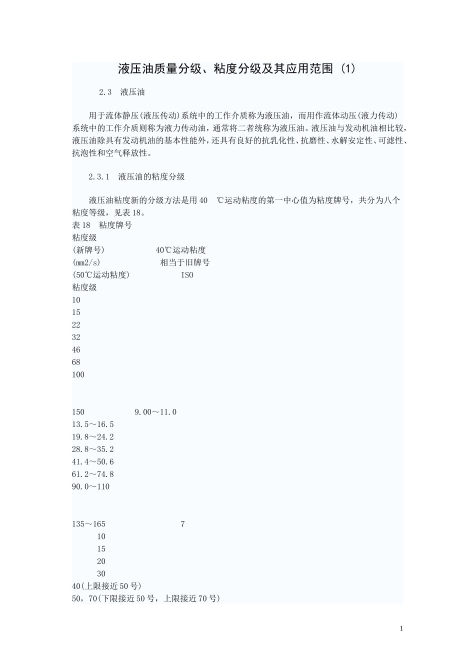 液压油质量分级_第1页