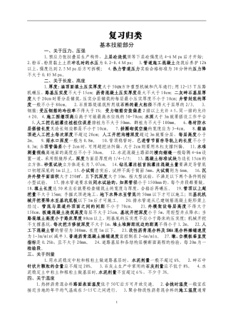 市政施工员复习重点归类