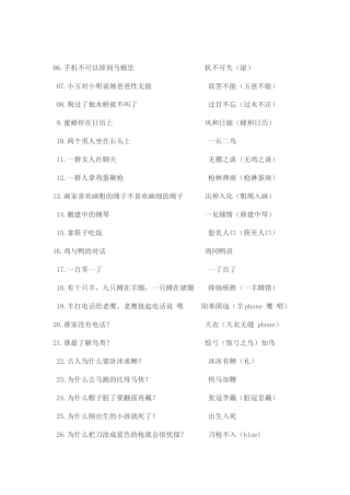 经典脑筋急转弯(歇后语)