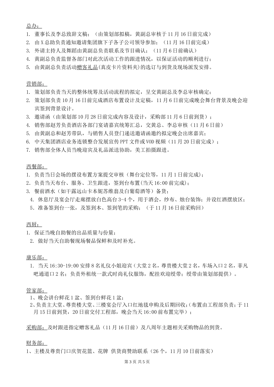 星级酒店X周年庆活动策划案_第3页