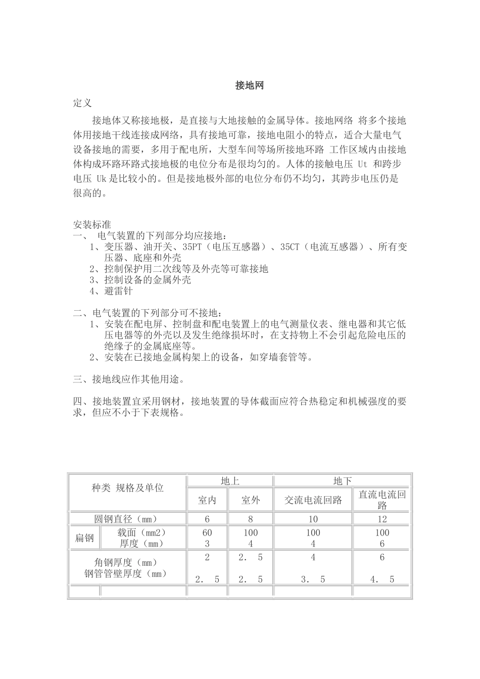 接地网安装标准_第1页