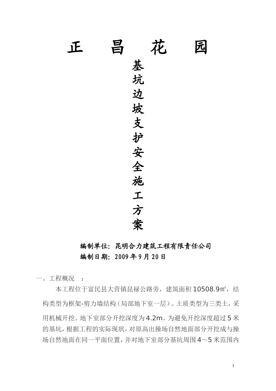 基坑边坡支护专项方案_第1页