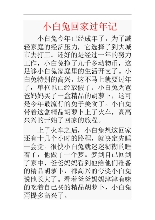 小白兔回家过年记