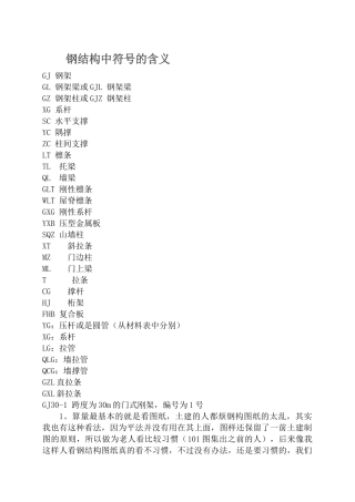 钢结构中符号的含义