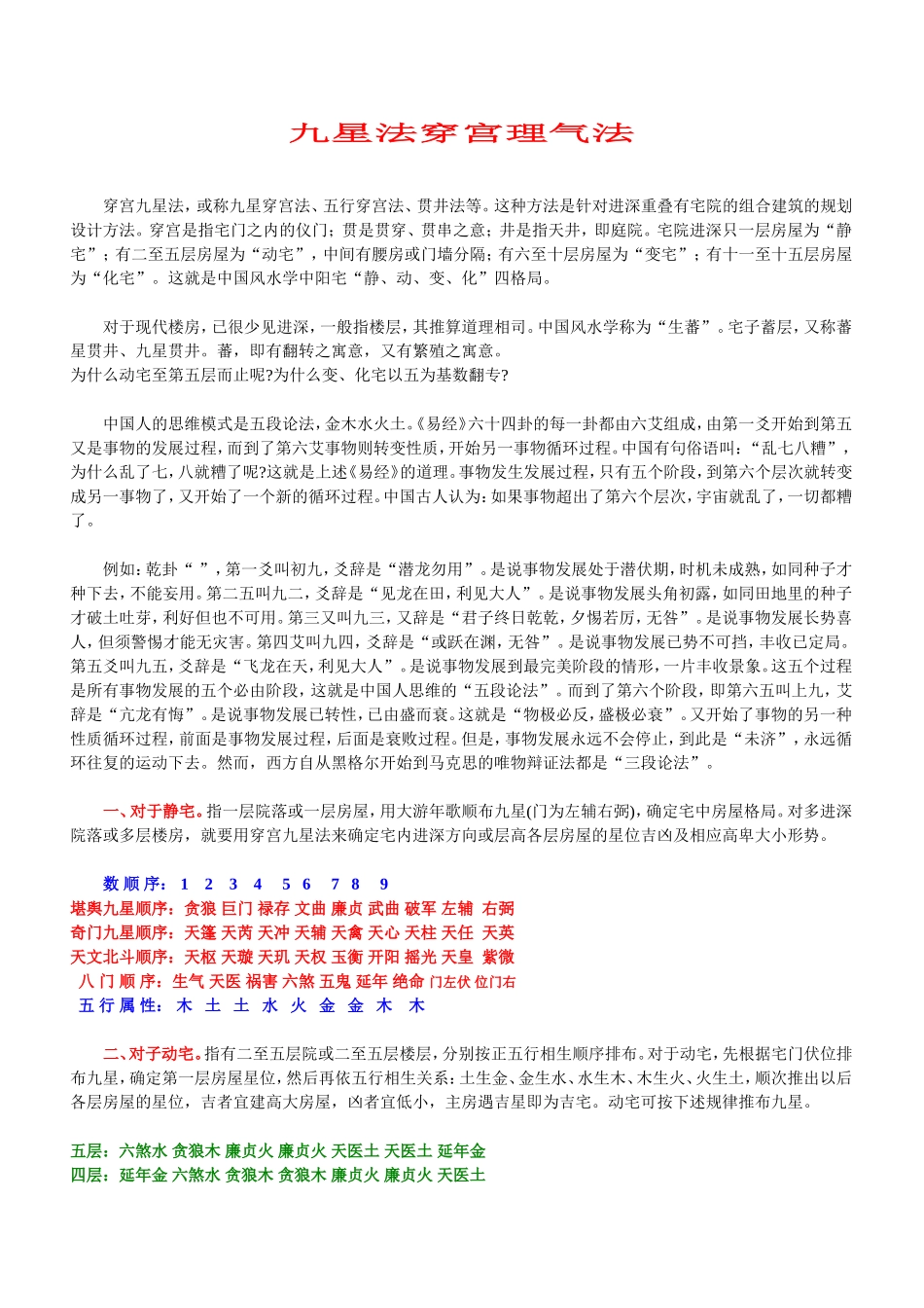 九星法穿宫理气法_第1页