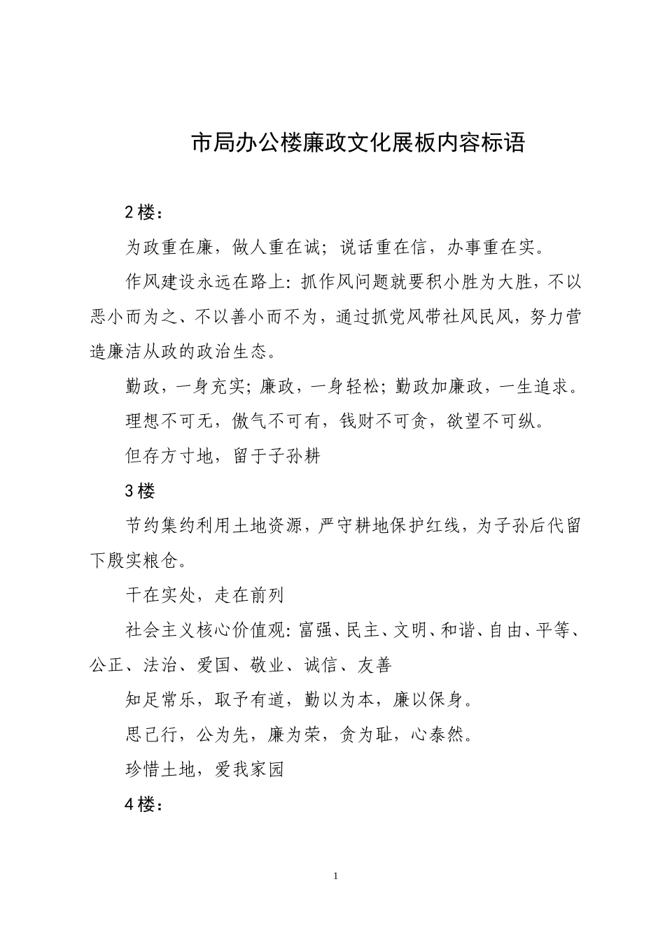 国土局走廊展板标语内容_第1页