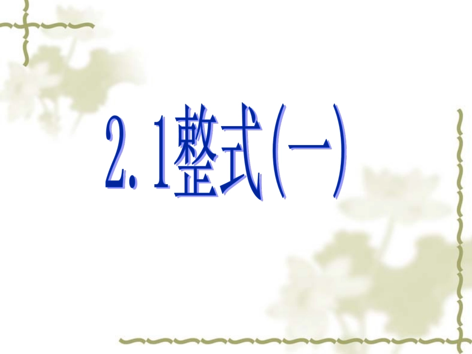 《整式》第一课时课件_第1页