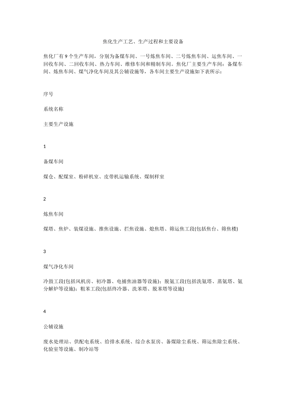 焦化生产工艺、生产过程和主要设备_第1页