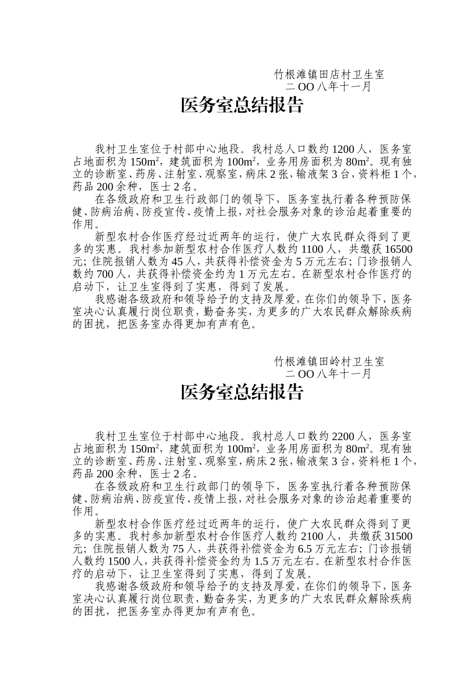 各村卫生室工作总结_第2页