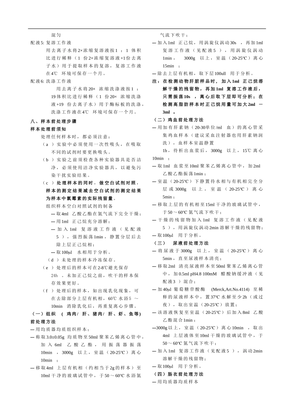 氯霉素ELISA检测试剂盒说明书_第2页
