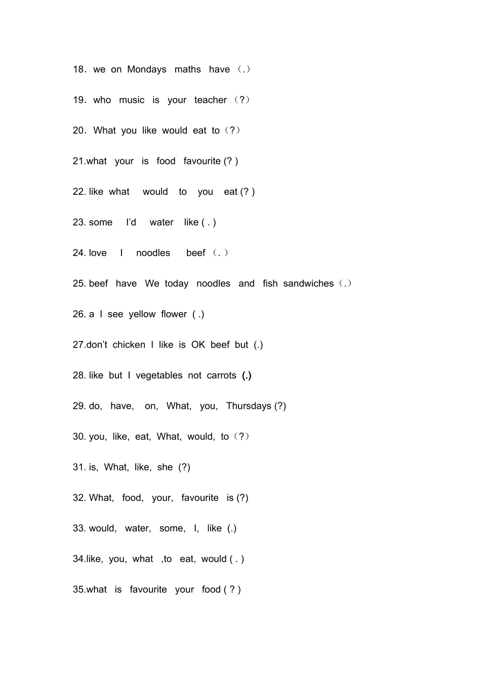 五上英语连词成句专项练习_第2页