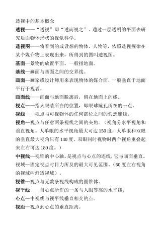 透视中的基本概念