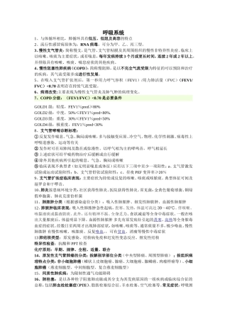 内科学考试重点(自编)