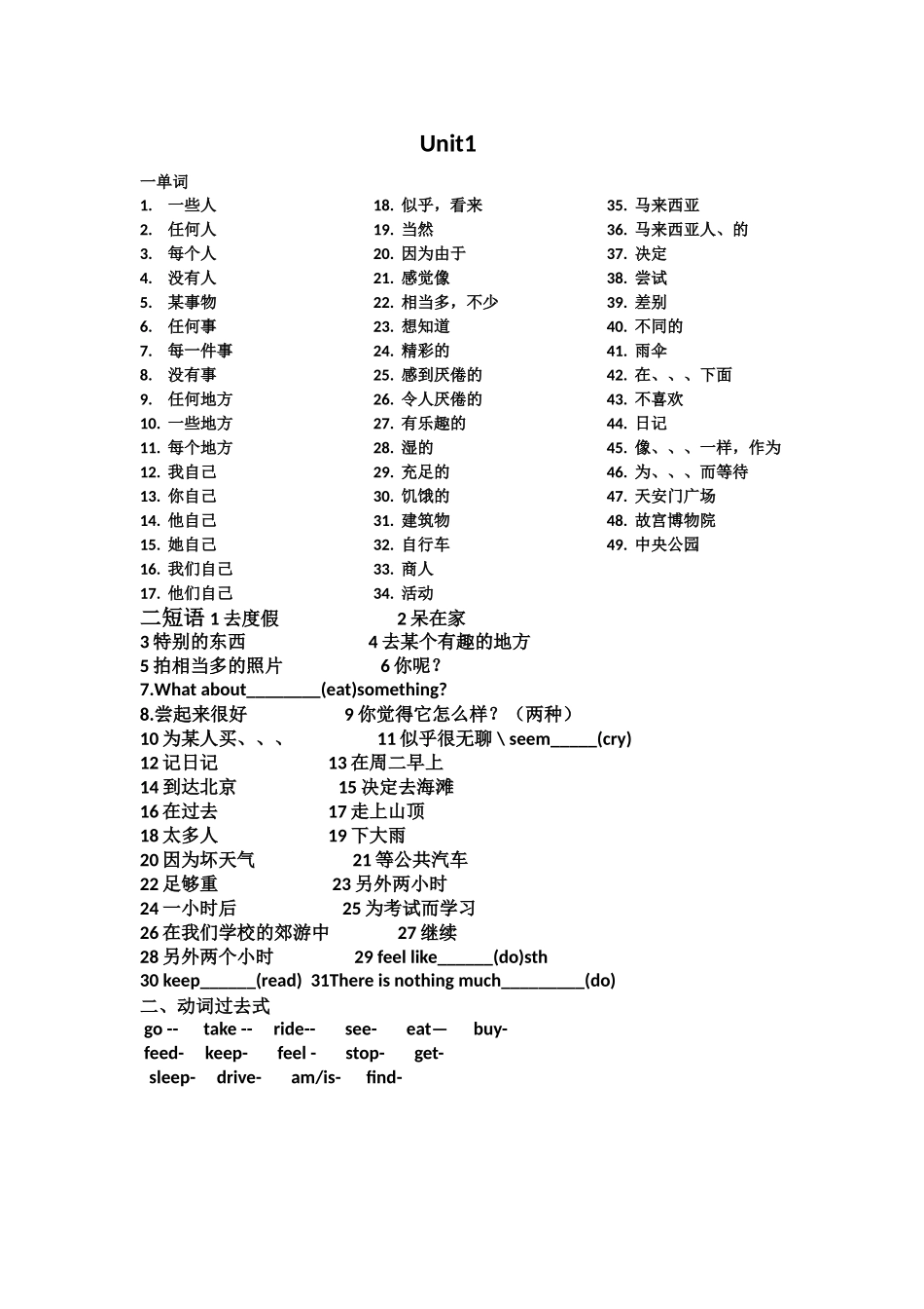 八上Unit1重点_第1页