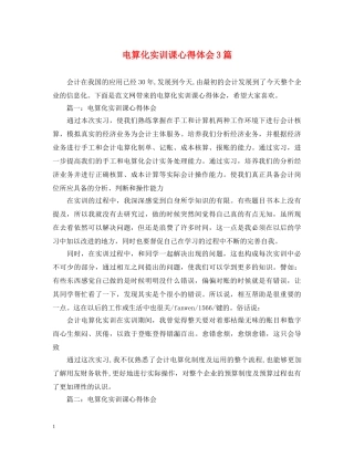 电算化实训课心得体会3篇 