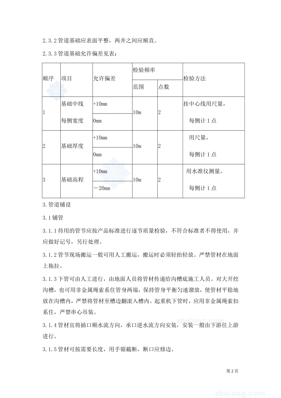 开槽埋管(pvc-u管)作业指导书_secret_第2页