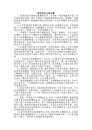 塔吊存在的问题