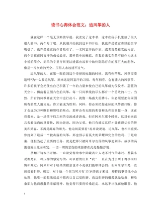 读书心得体会范文：追风筝的人 