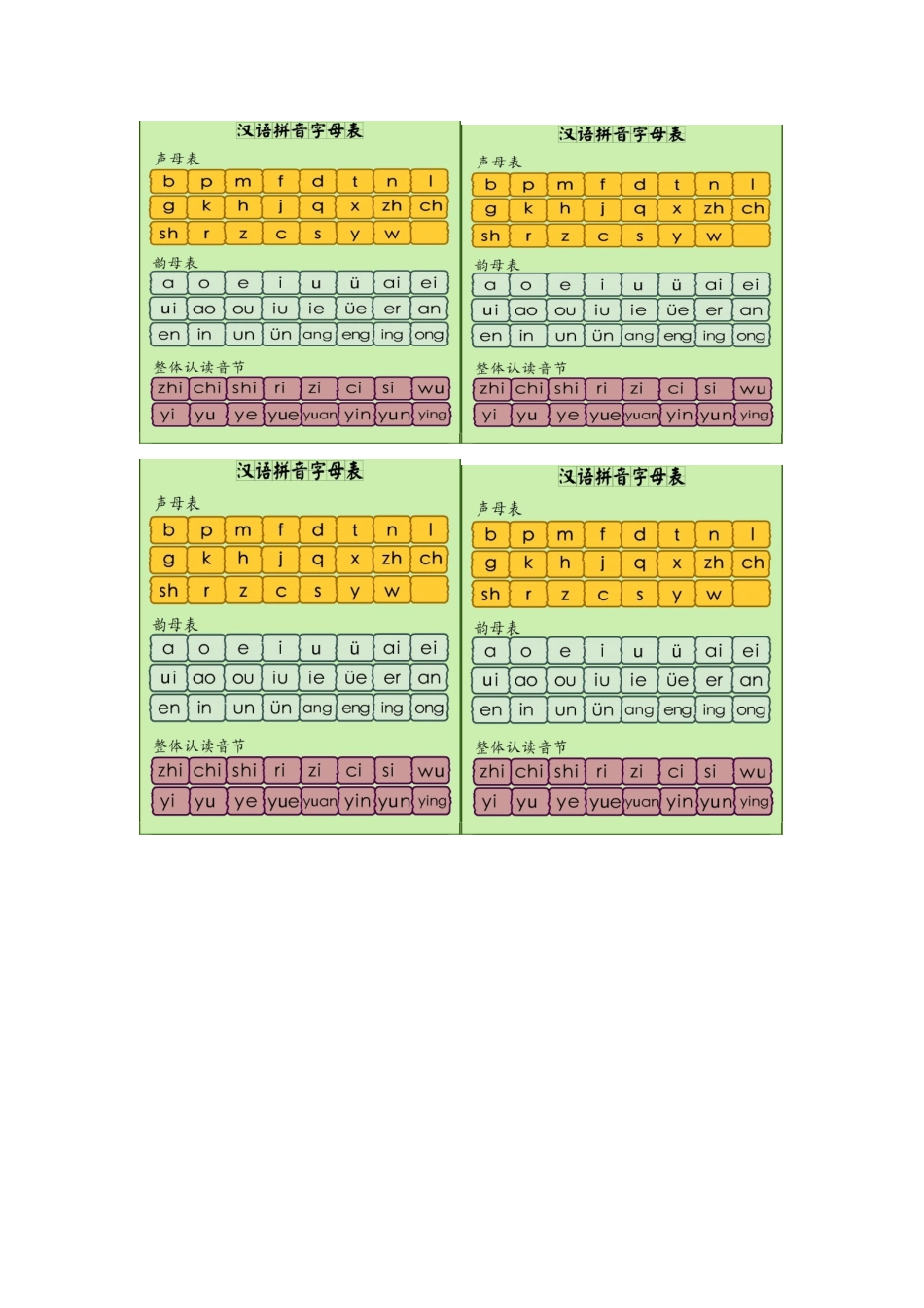 小学汉语拼音字母表_第1页