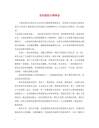 当兵退伍心得体会 