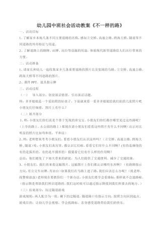 幼儿园中班社会活动教案