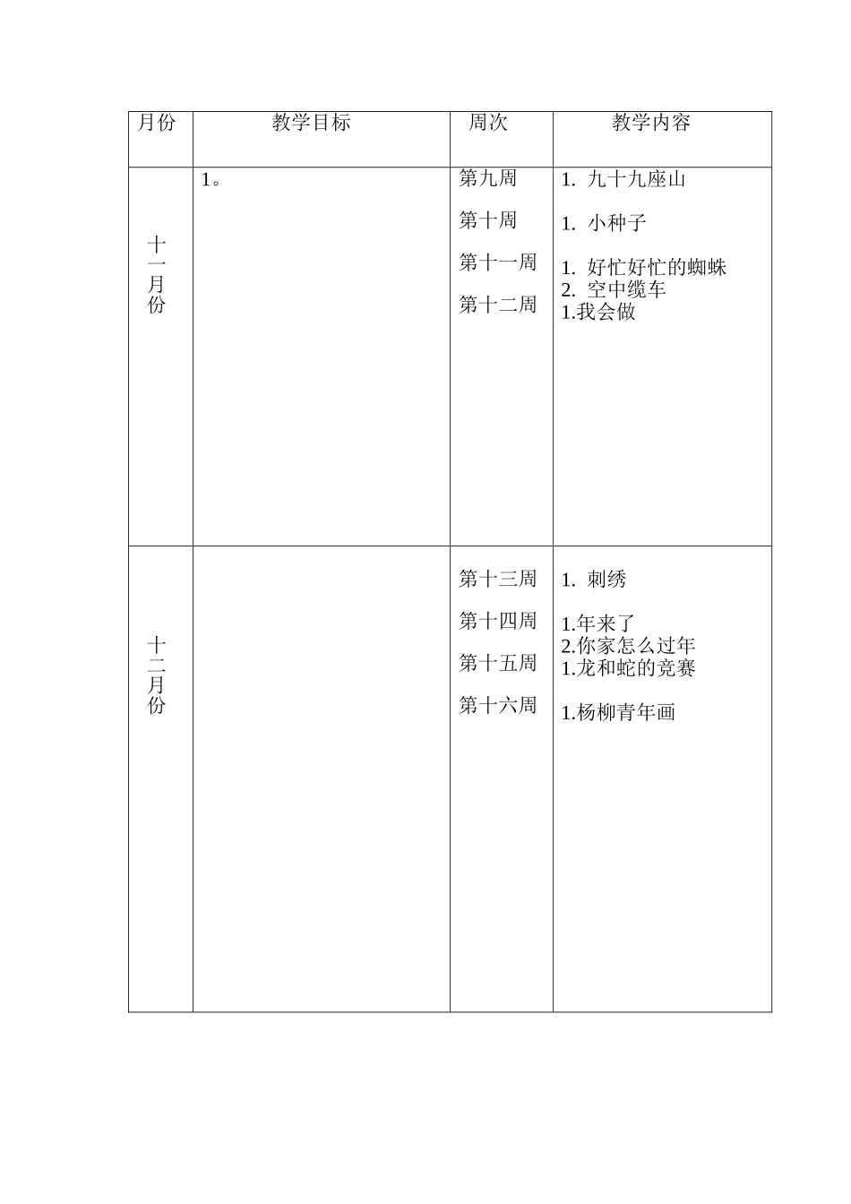 大（1）班上学期蒙氏数学教学进度表_第2页