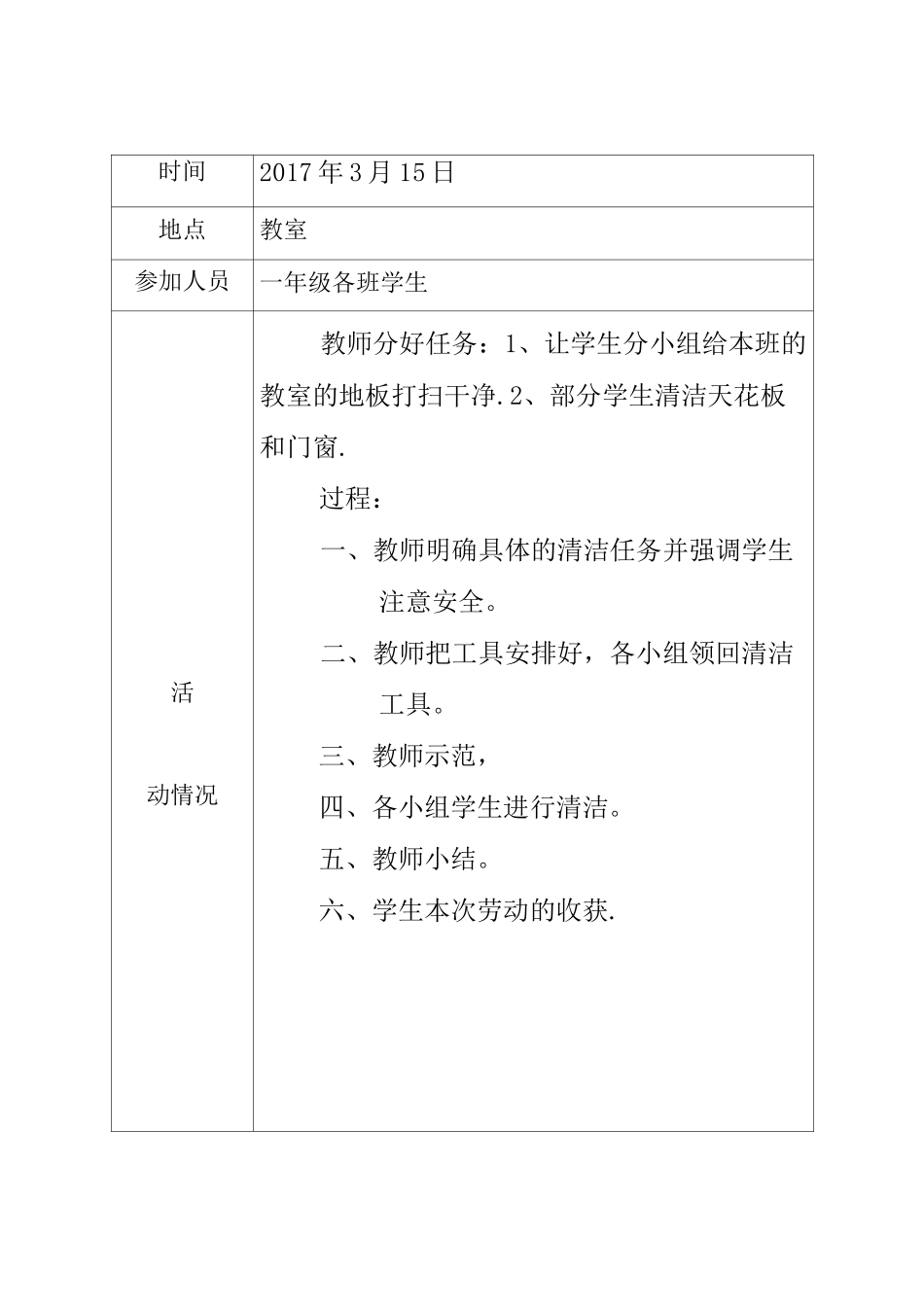 小学劳动实践记录表【范本模板】_第2页