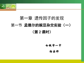 孟德尔杂交实验
