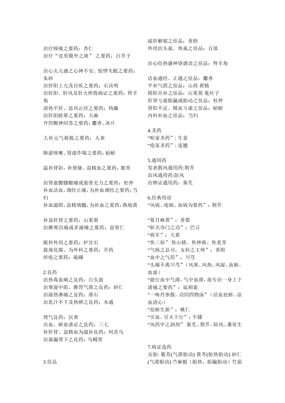 中药学横向总结完整版_第2页