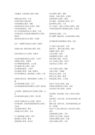 中药学横向总结完整版