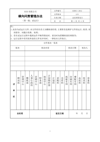 横向问责管理办法-规范重要