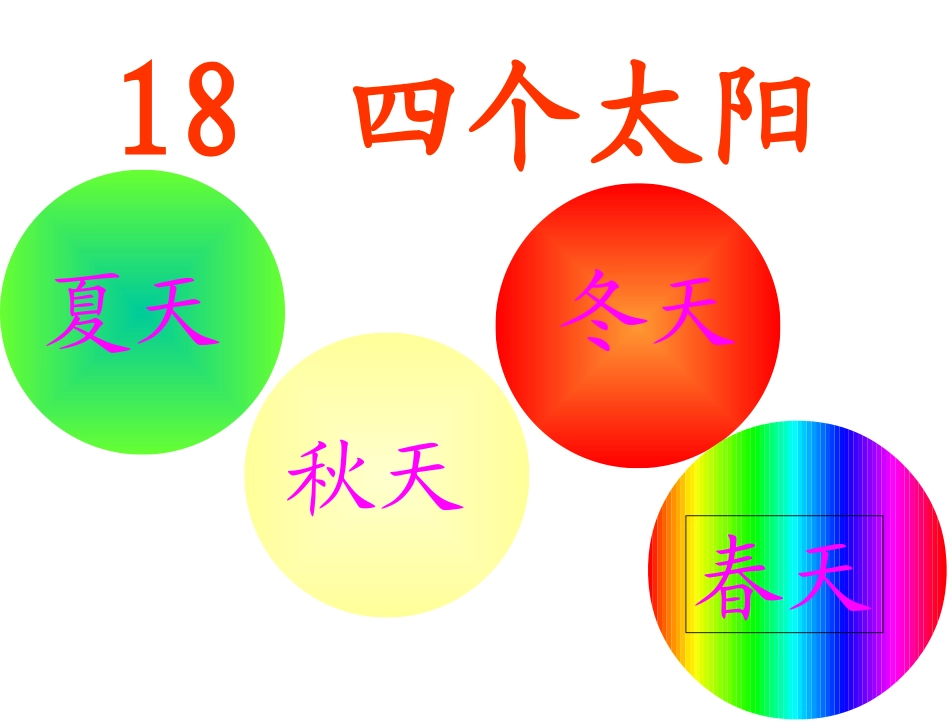 一年级语文下册第18课《四个太阳》课件_免费分享_第1页