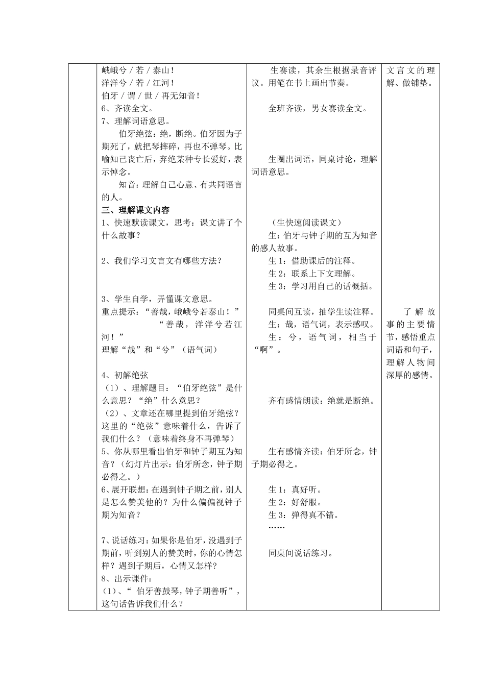 《伯牙绝弦》教学设计 (3)_第2页